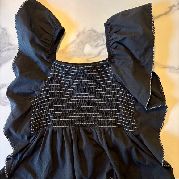 Zara Kids Black Smocked Ruffled Blouse | teen, tween top - Picture 4 of 5